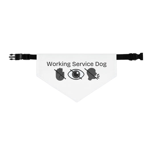 Service Dog Pet Bandana Collar - 'Working Service Dog' Design for Enhanced Visibility